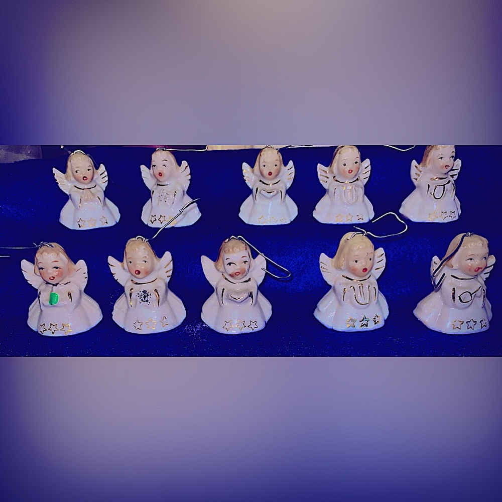 LOT OF VINTAGE 1942 china Xmas angel ornaments